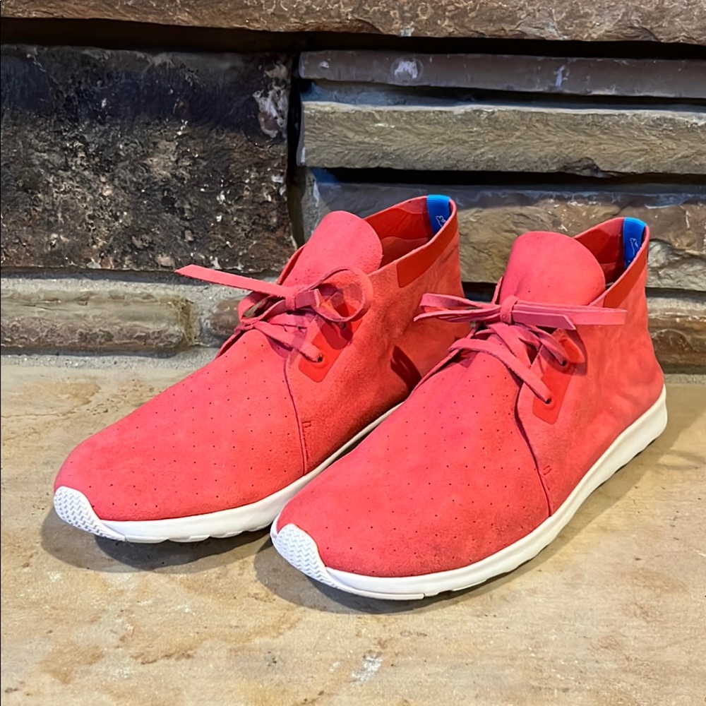 Native Apollo Faux Suede Chukka Boots Coral Pink